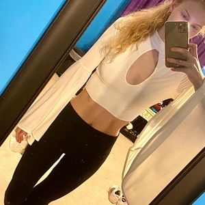 New Nasty Gal Big Bell Sleeved Crop Top